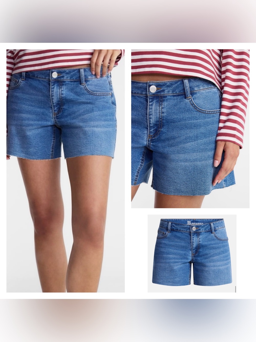 No Boundaries Relaxed Fit Shorts, 5" Inseam, Women's Size: 14;